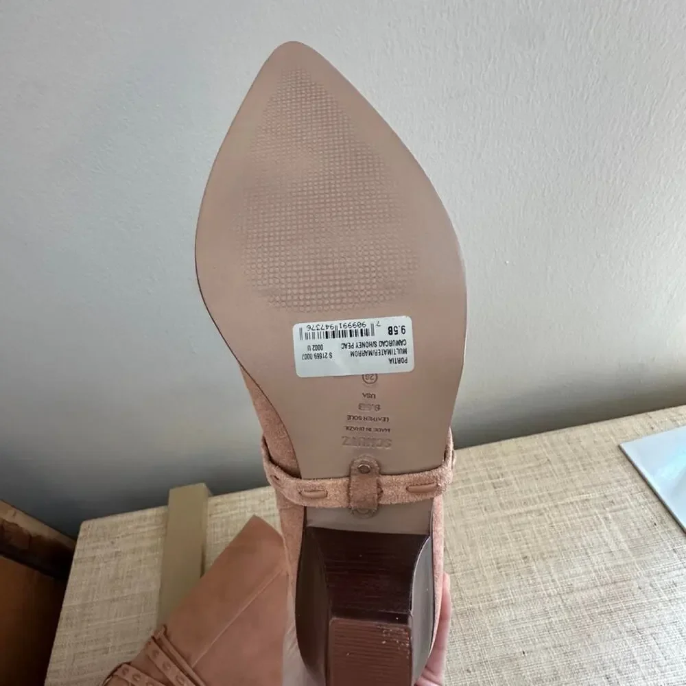 Schutz tan suede ankle boots